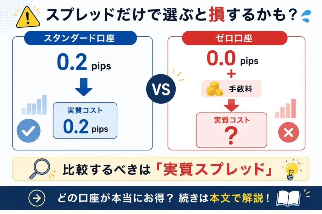 exnessはスプレッドだけで口座を選ぶと損をするかも？