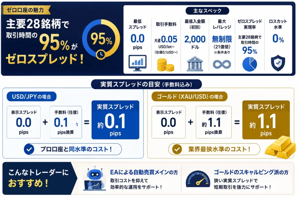 exnessのゼロ口座のスプレッドについて
